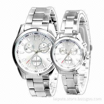 2013 Fashionable Couple Stainless Watches with Import Movement, 3.9cm Diameter